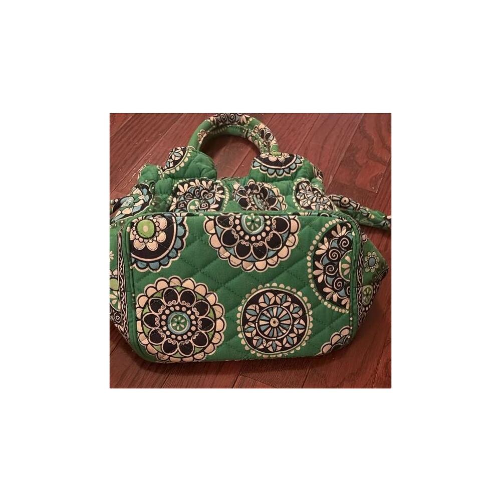 Vera Bradley Quilted Green Medallion Drawstring Tote Bag - Picture 4 of 5